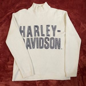 vintage harley-davidson turtleneck knit sweater